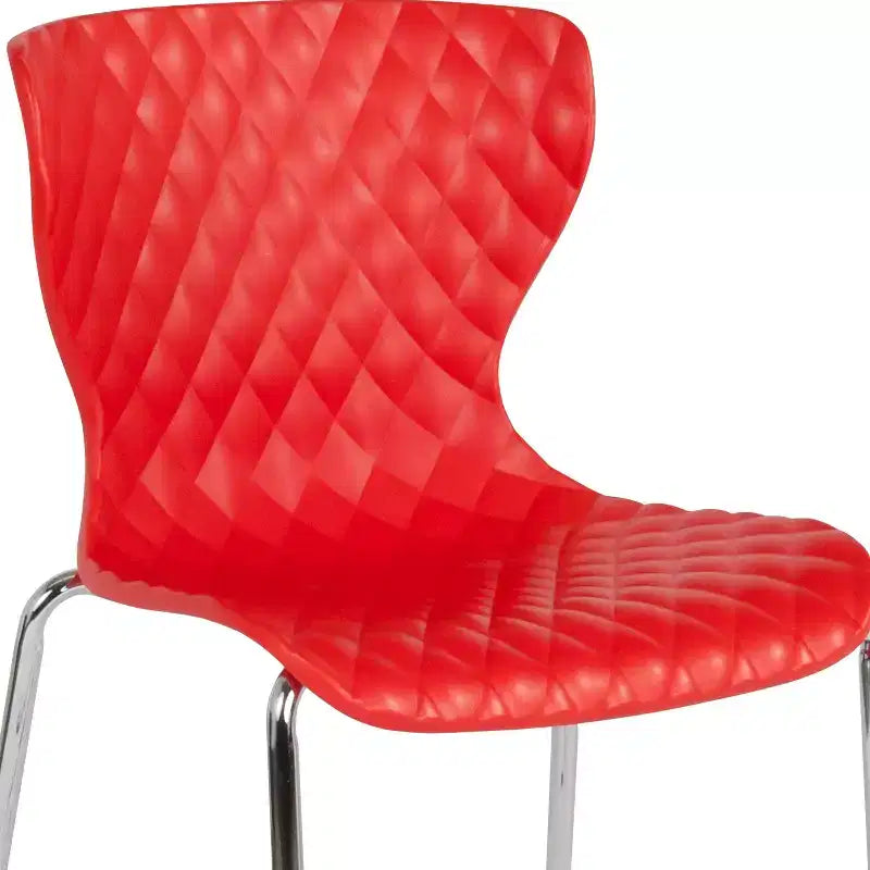 Emma and Oliver 4 Pack Contemporary Design Plastic Stack Chair