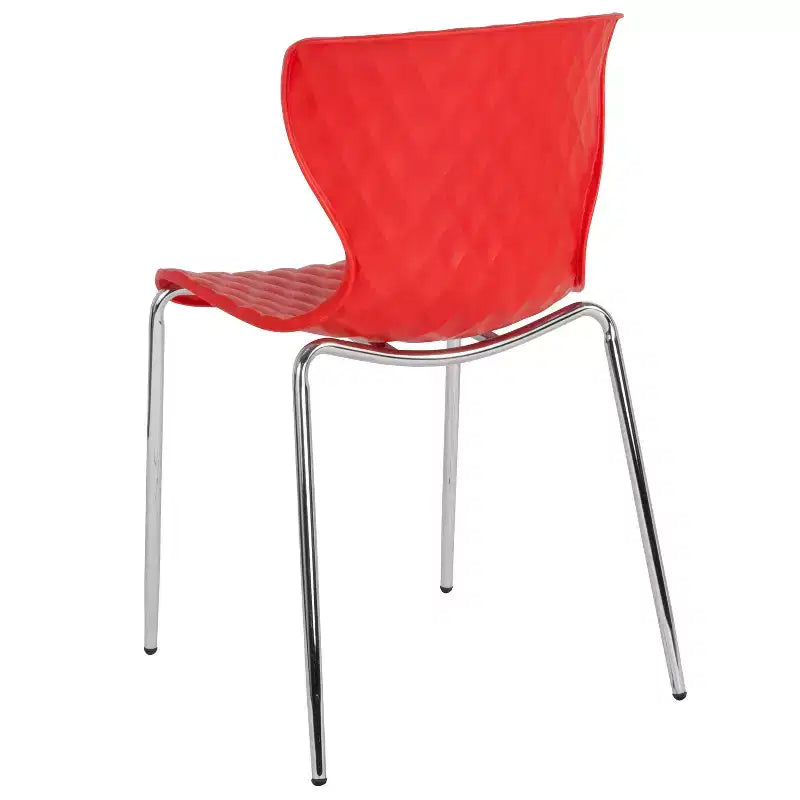 Emma and Oliver 4 Pack Contemporary Design Plastic Stack Chair