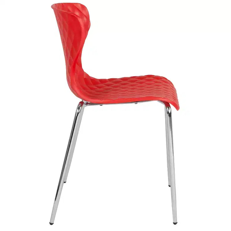 Emma and Oliver 4 Pack Contemporary Design Plastic Stack Chair