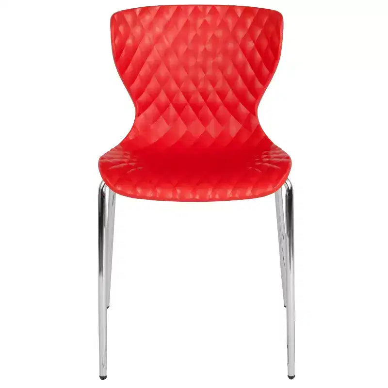 Emma and Oliver 4 Pack Contemporary Design Plastic Stack Chair
