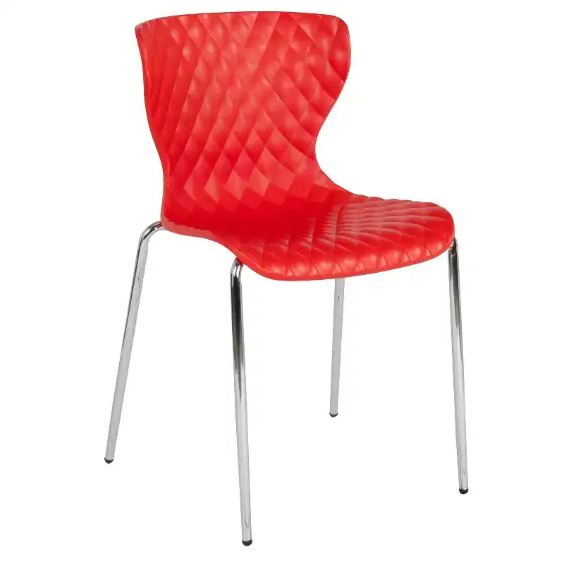 Emma and Oliver 4 Pack Contemporary Design Plastic Stack Chair