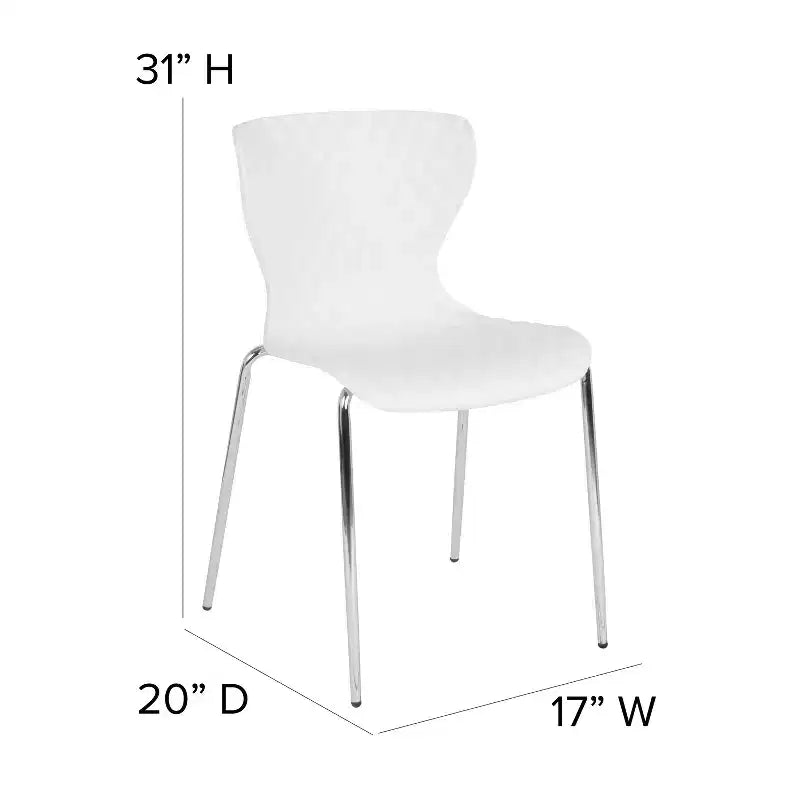 Emma and Oliver 4 Pack Contemporary Design Plastic Stack Chair
