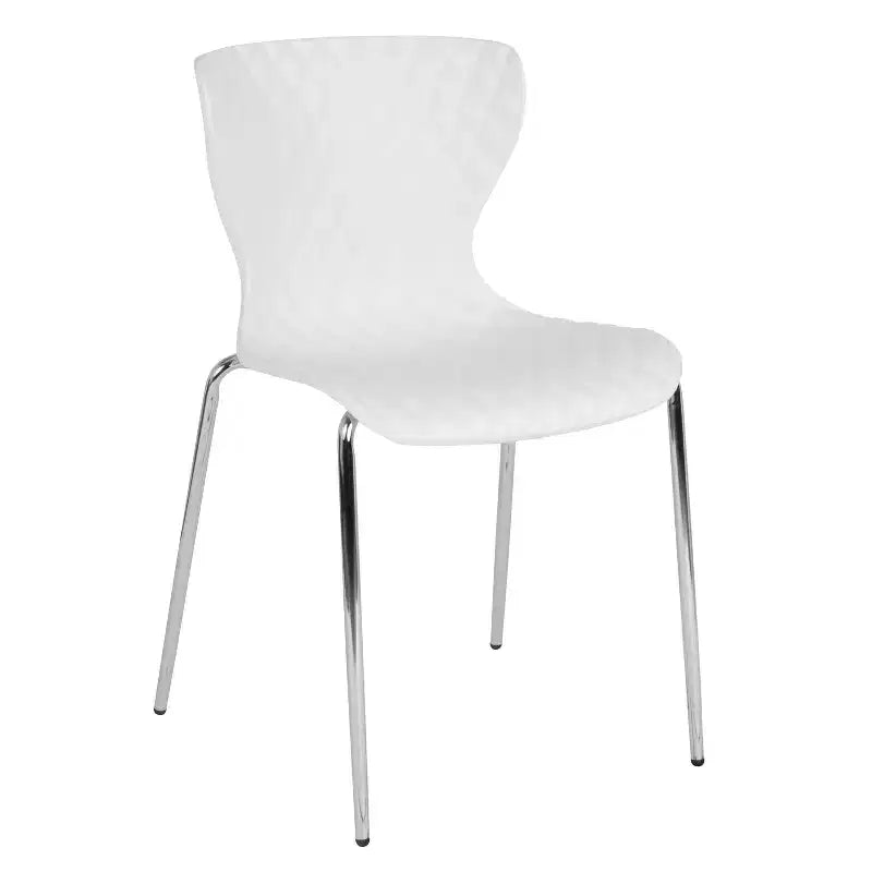 Emma and Oliver 4 Pack Contemporary Design Plastic Stack Chair