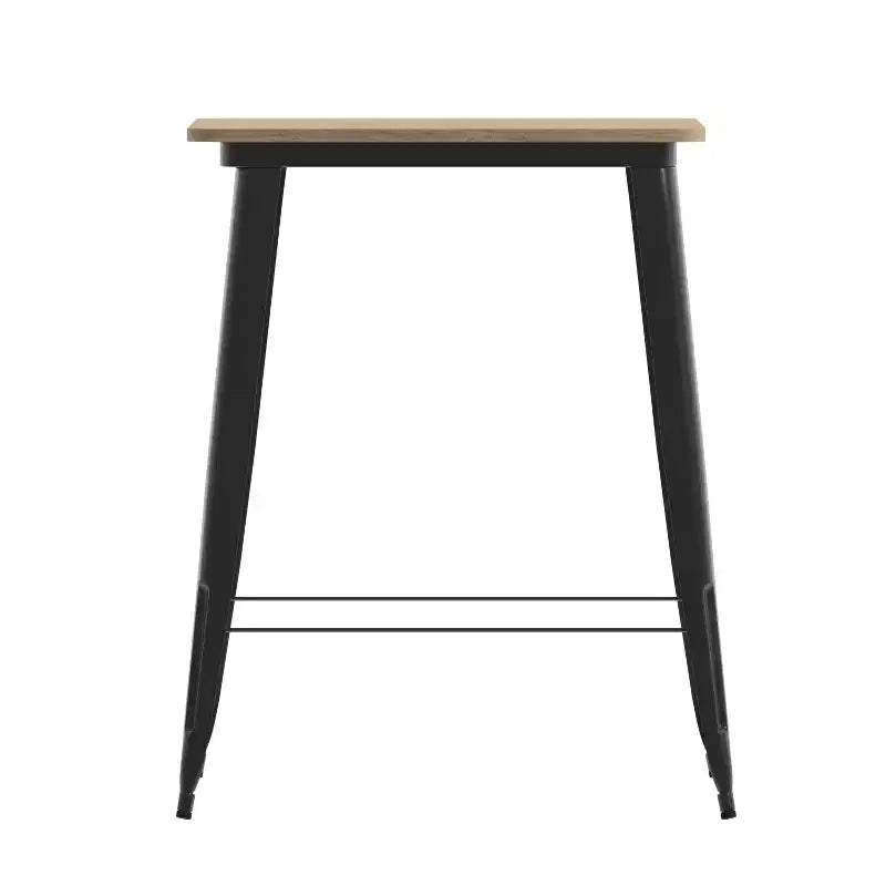 Merrick Lane Indoor/Outdoor Bar Top Table, 31.5 Square All Weather Poly Resin Top with Steel base