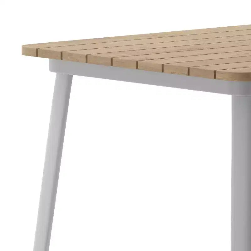 Merrick Lane Indoor/Outdoor Bar Top Table, 31.5 Square All Weather Poly Resin Top with Steel base
