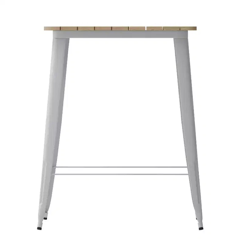 Merrick Lane Indoor/Outdoor Bar Top Table, 31.5 Square All Weather Poly Resin Top with Steel base