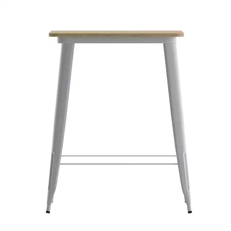 Merrick Lane Indoor/Outdoor Bar Top Table, 31.5 Square All Weather Poly Resin Top with Steel base