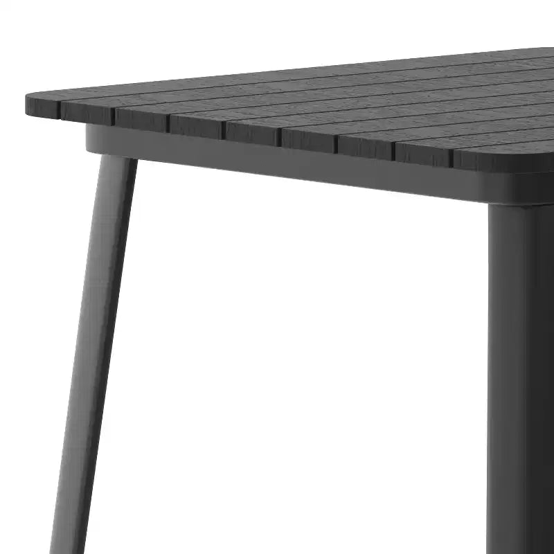 Merrick Lane Indoor/Outdoor Bar Top Table, 31.5 Square All Weather Poly Resin Top with Steel base