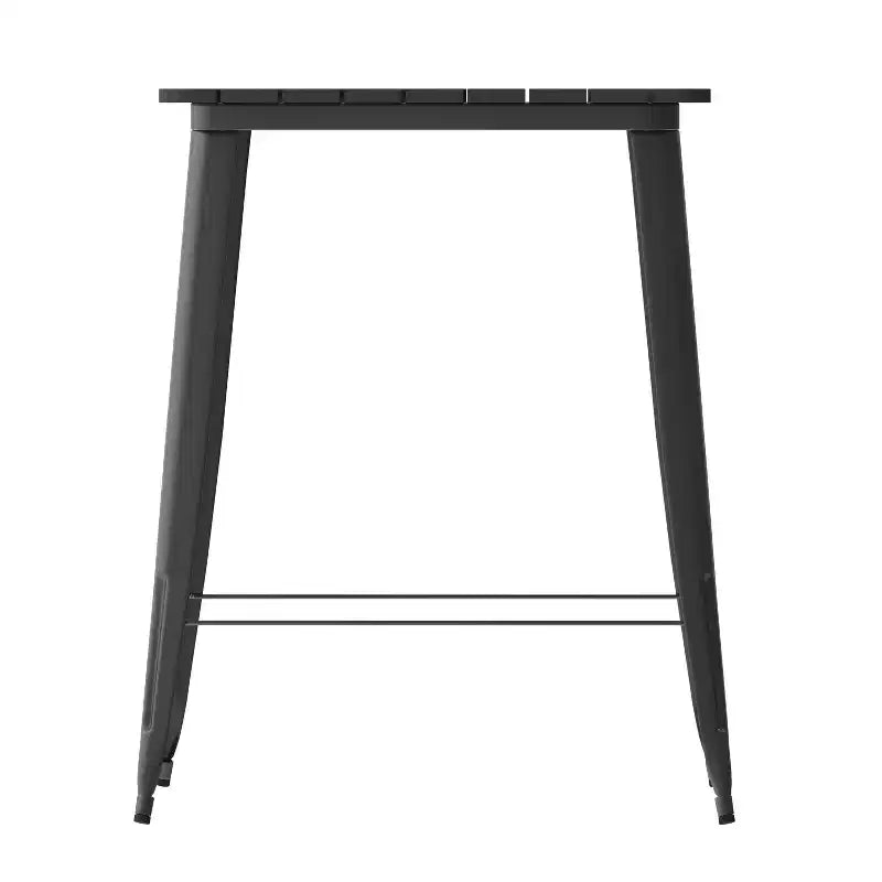 Merrick Lane Indoor/Outdoor Bar Top Table, 31.5 Square All Weather Poly Resin Top with Steel base