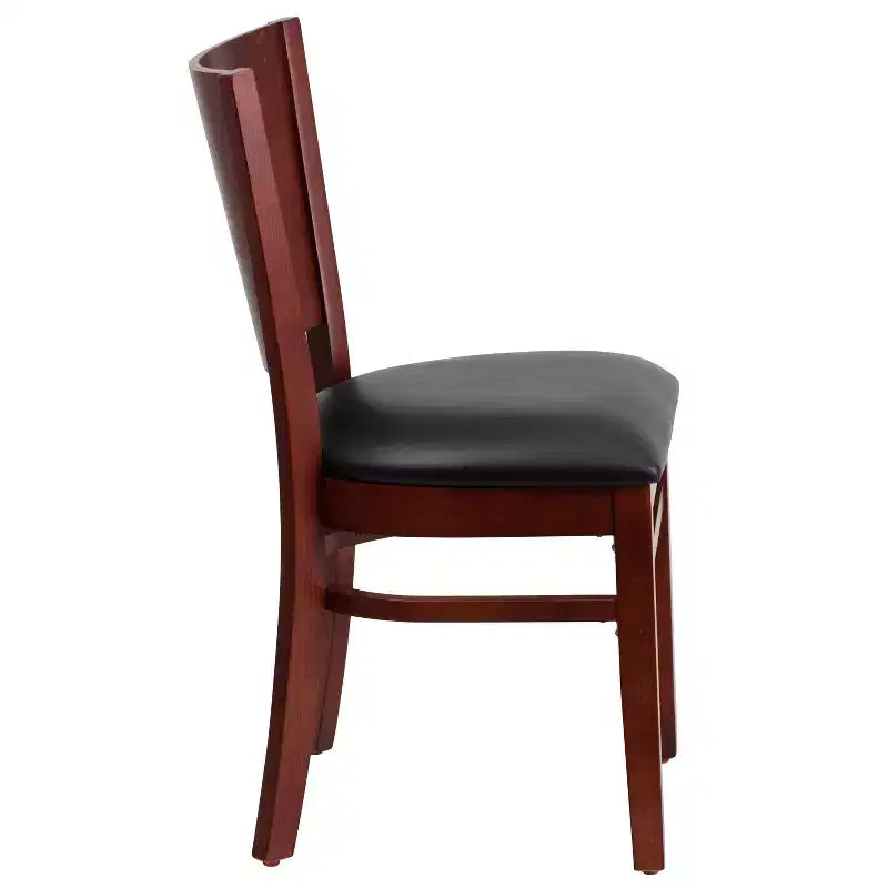 Emma and Oliver 2 Pack Solid Back Wooden Restaurant Chair