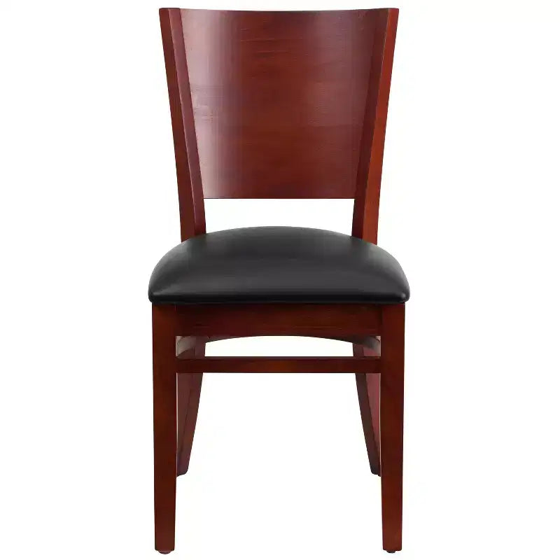 Emma and Oliver 2 Pack Solid Back Wooden Restaurant Chair