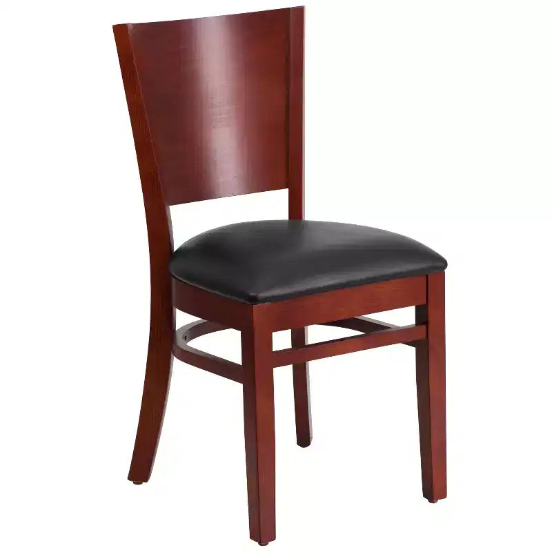 Emma and Oliver 2 Pack Solid Back Wooden Restaurant Chair