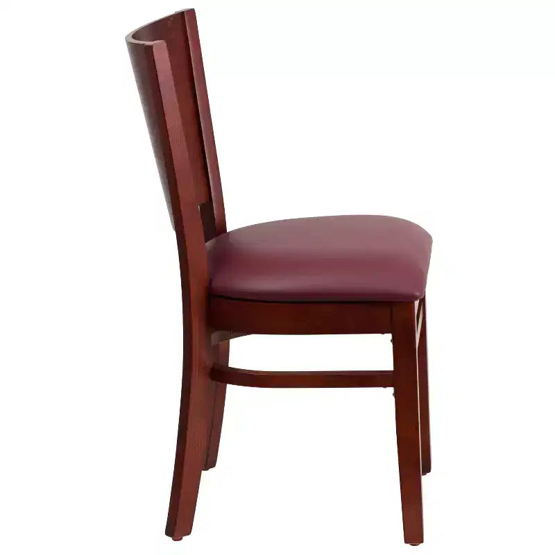 Emma and Oliver 2 Pack Solid Back Wooden Restaurant Chair