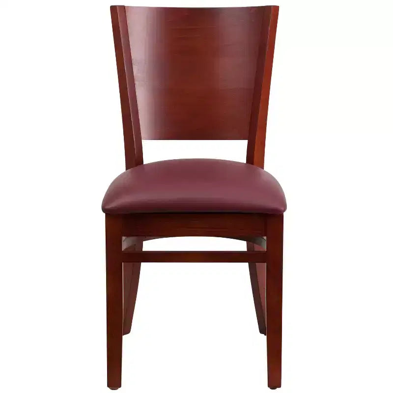 Emma and Oliver 2 Pack Solid Back Wooden Restaurant Chair