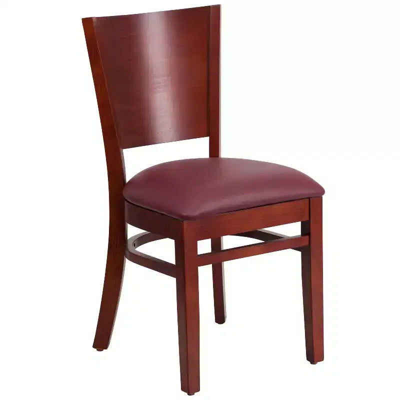Emma and Oliver 2 Pack Solid Back Wooden Restaurant Chair