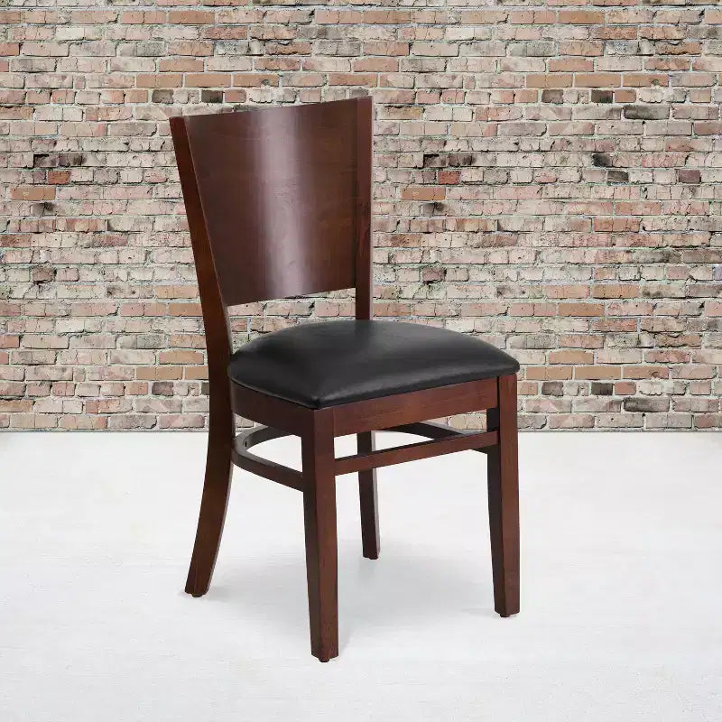Emma and Oliver 2 Pack Solid Back Wooden Restaurant Chair