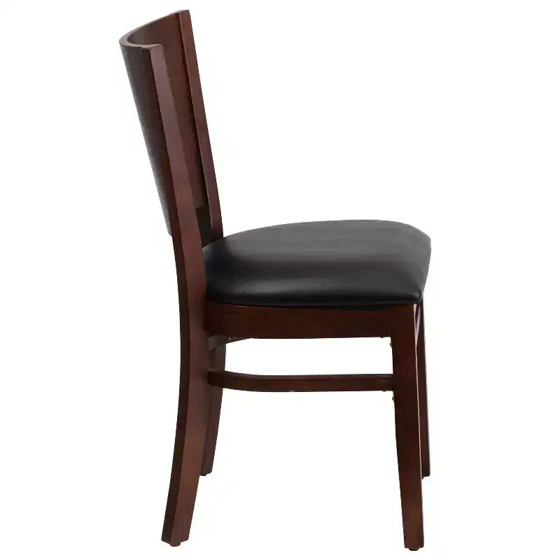Emma and Oliver 2 Pack Solid Back Wooden Restaurant Chair