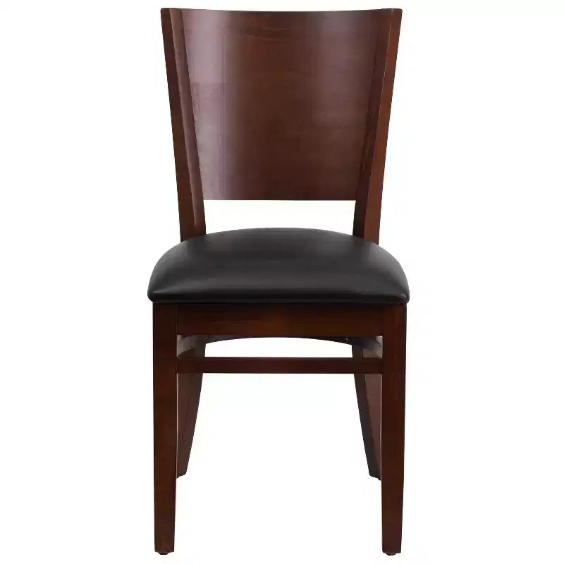 Emma and Oliver 2 Pack Solid Back Wooden Restaurant Chair