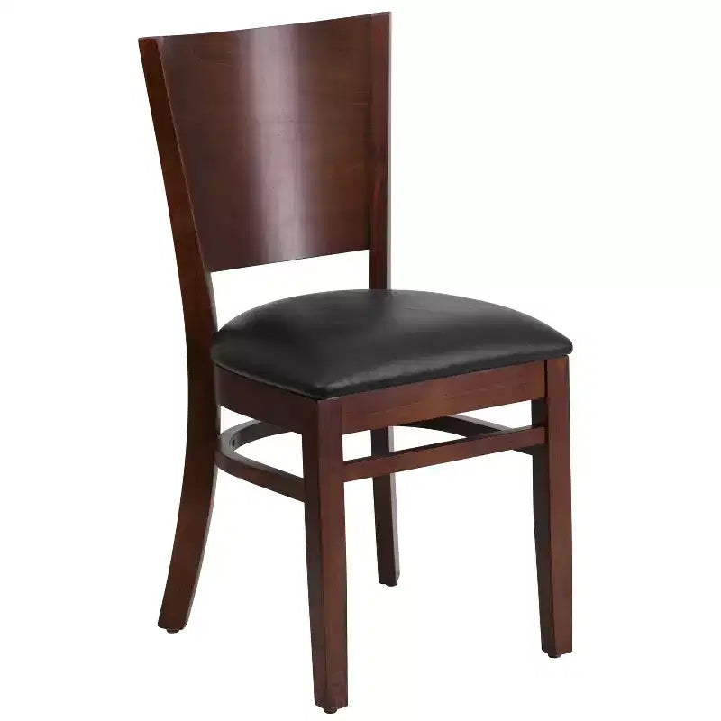 Emma and Oliver 2 Pack Solid Back Wooden Restaurant Chair
