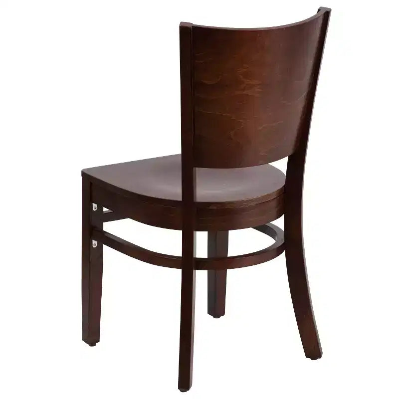 Emma and Oliver 2 Pack Solid Back Wooden Restaurant Chair