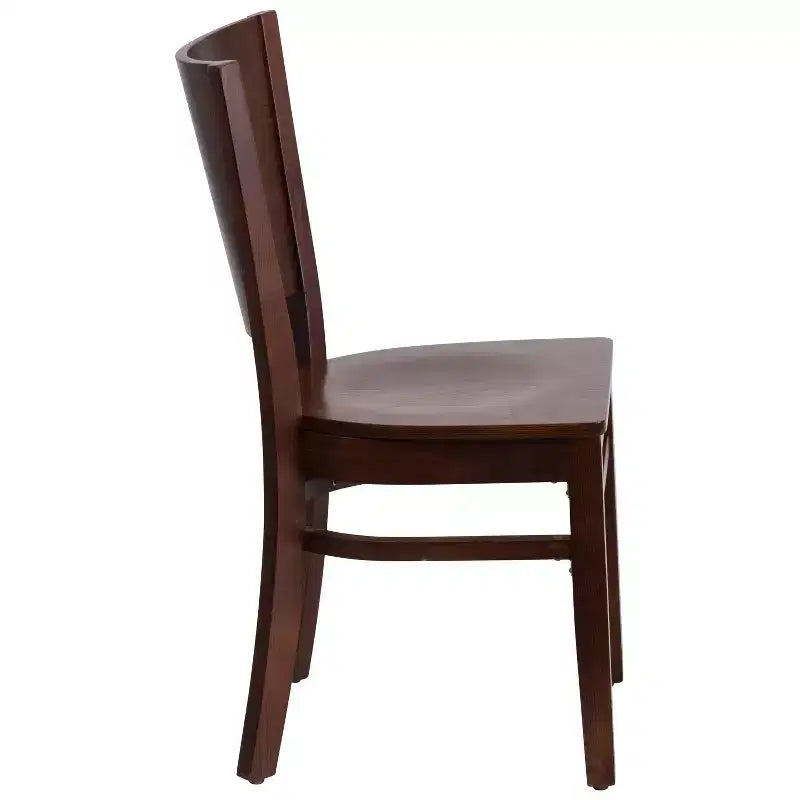 Emma and Oliver 2 Pack Solid Back Wooden Restaurant Chair