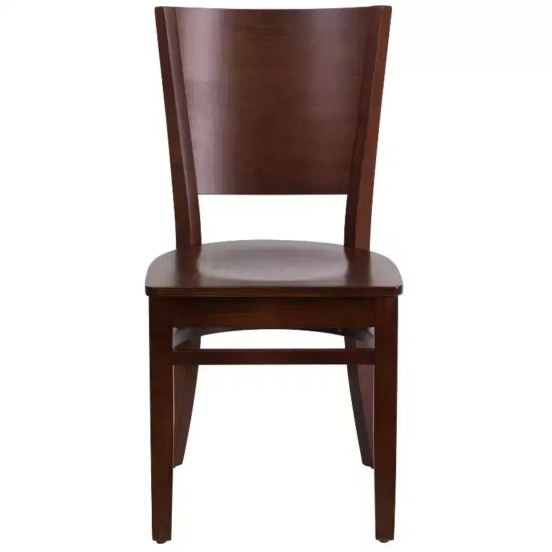 Emma and Oliver 2 Pack Solid Back Wooden Restaurant Chair
