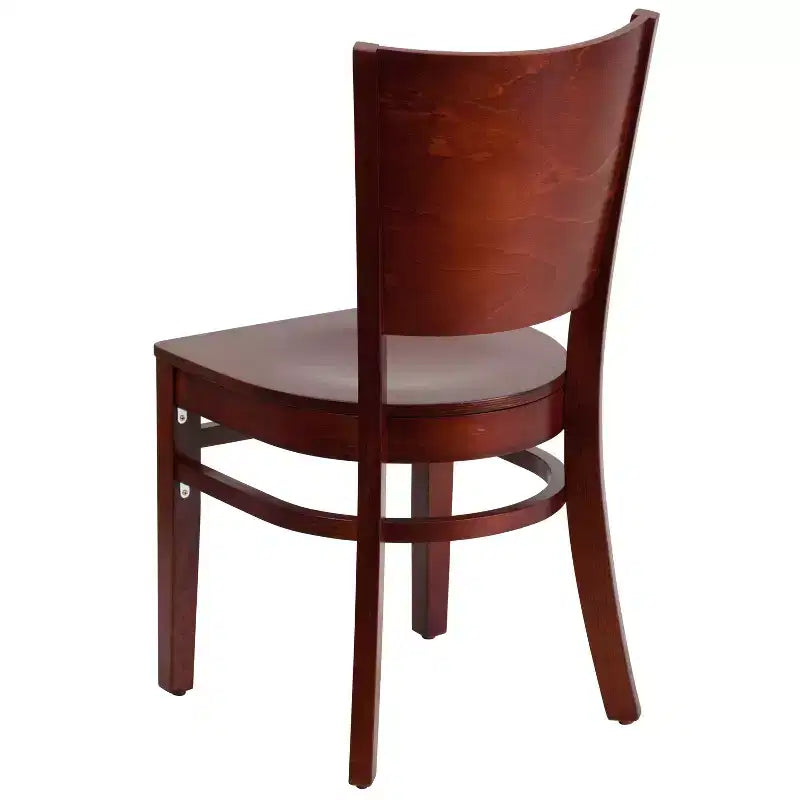 Emma and Oliver 2 Pack Solid Back Wooden Restaurant Chair
