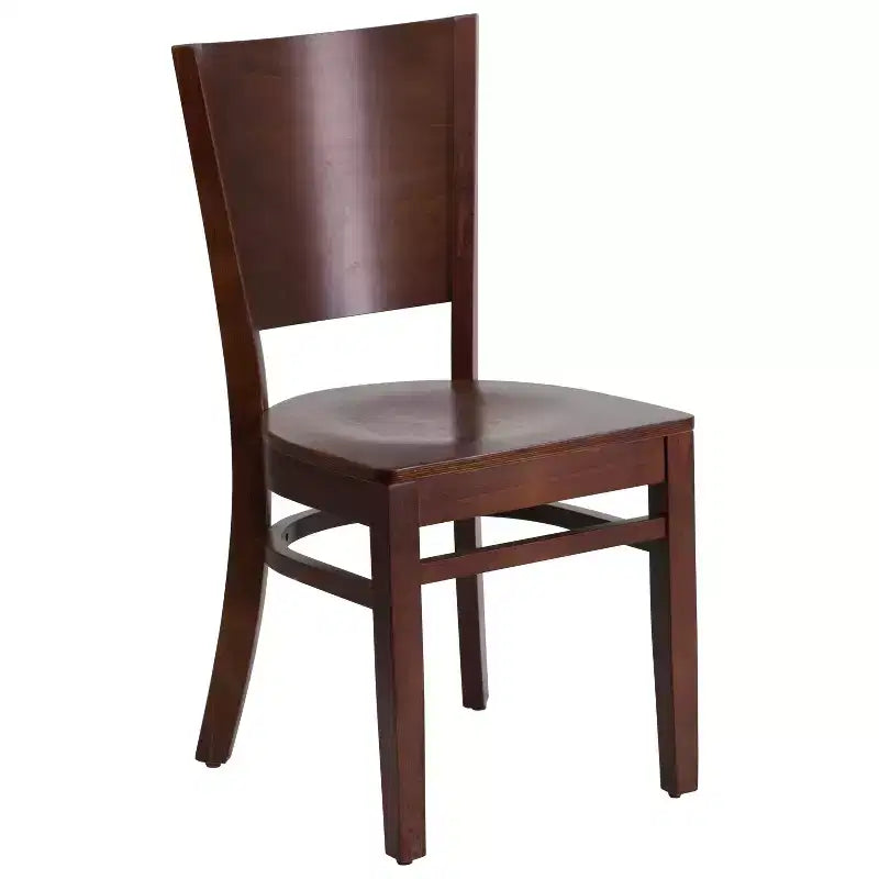Emma and Oliver 2 Pack Solid Back Wooden Restaurant Chair