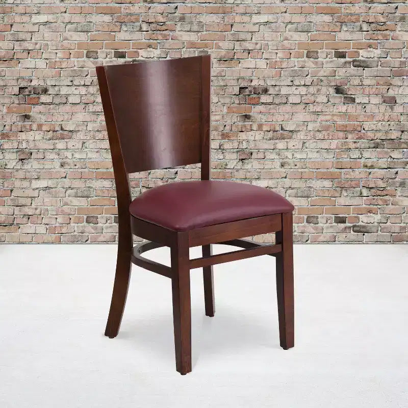 Emma and Oliver 2 Pack Solid Back Wooden Restaurant Chair