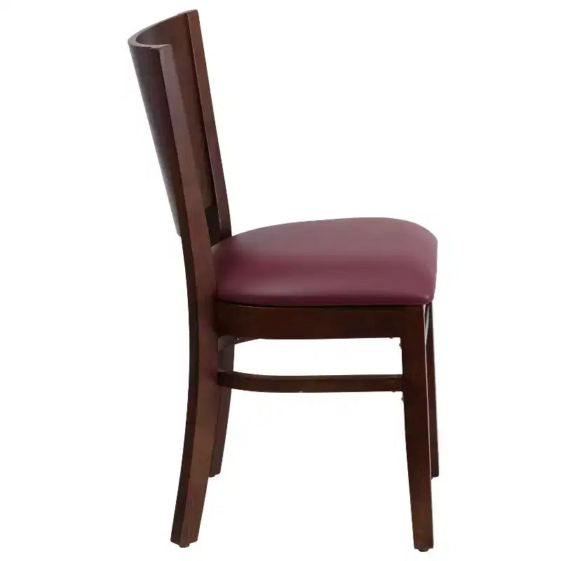 Emma and Oliver 2 Pack Solid Back Wooden Restaurant Chair