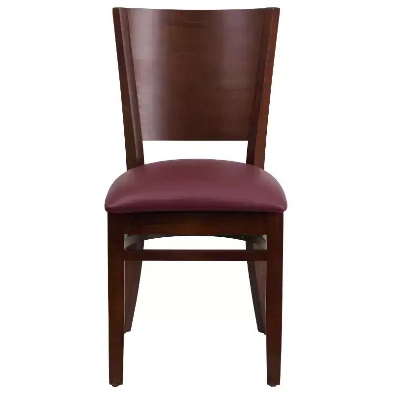 Emma and Oliver 2 Pack Solid Back Wooden Restaurant Chair