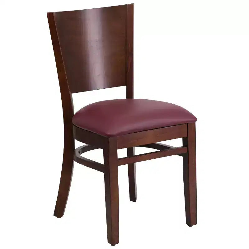 Emma and Oliver 2 Pack Solid Back Wooden Restaurant Chair