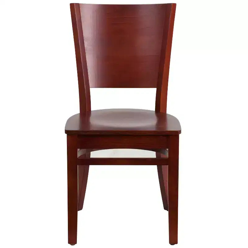 Emma and Oliver 2 Pack Solid Back Wooden Restaurant Chair