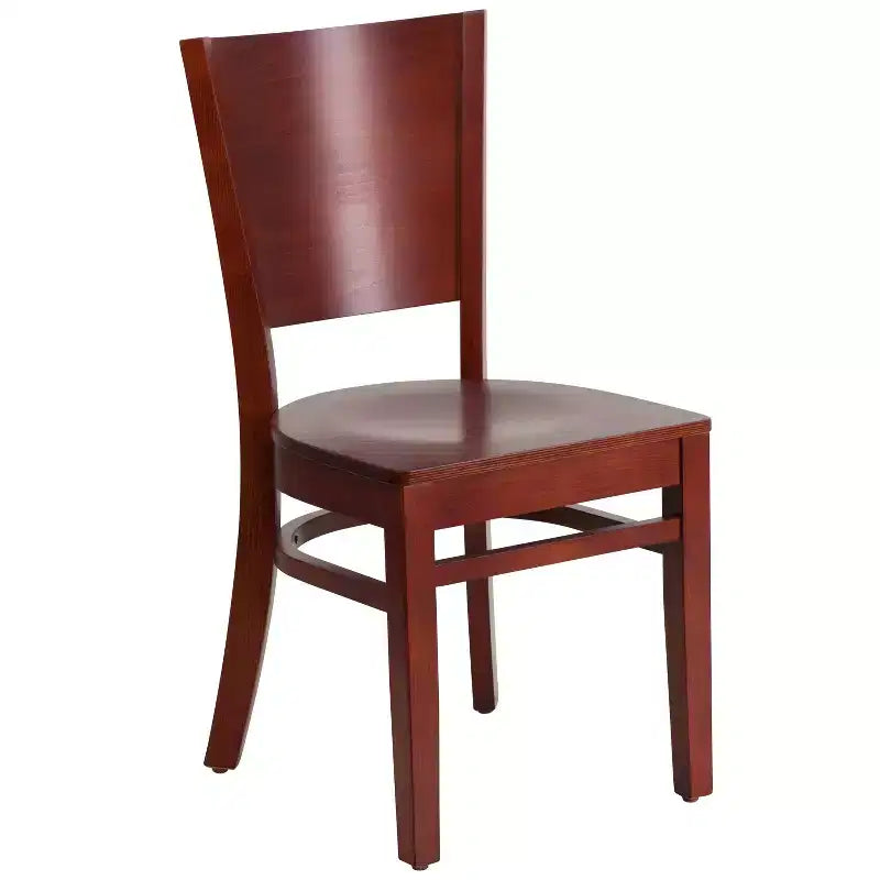 Emma and Oliver 2 Pack Solid Back Wooden Restaurant Chair