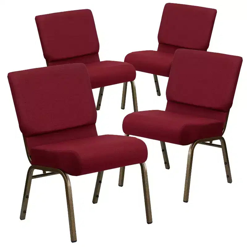 Emma and Oliver 4 Pack 21''W Stacking Church Chair