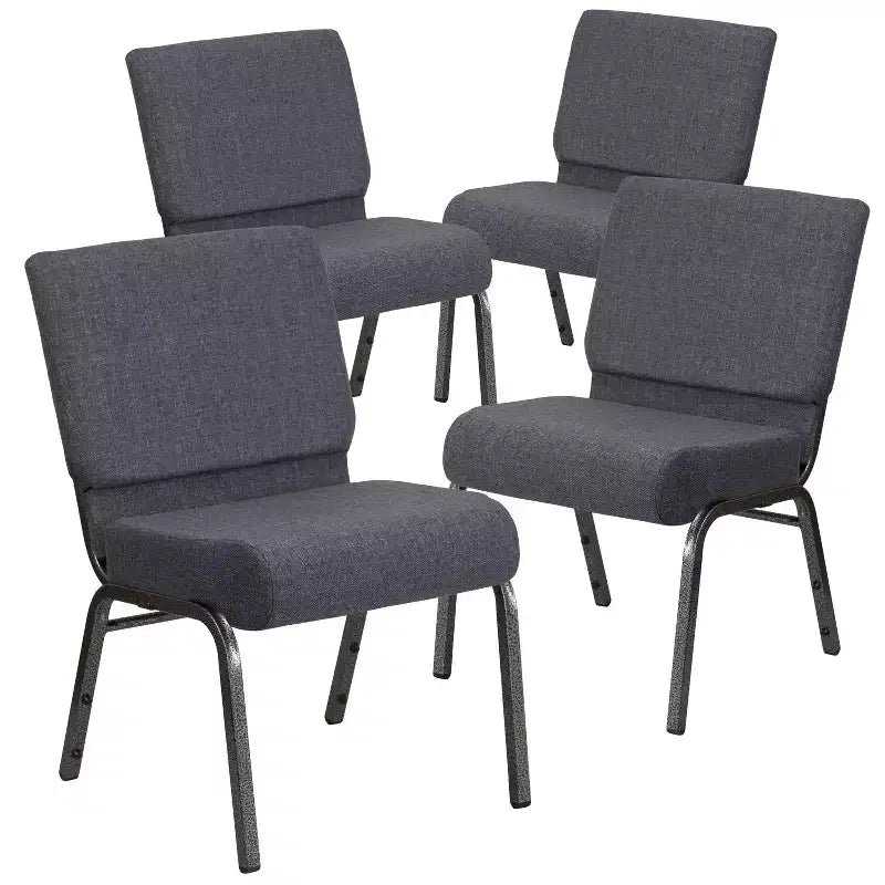 Emma and Oliver 4 Pack 21''W Stacking Church Chair