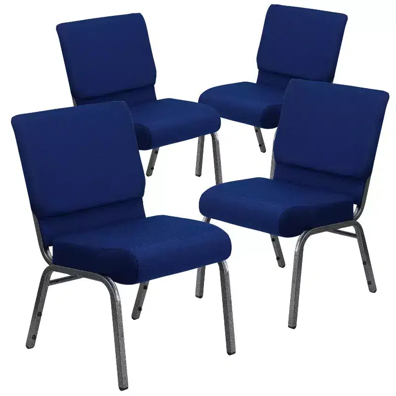 Emma and Oliver 4 Pack 21''W Stacking Church Chair