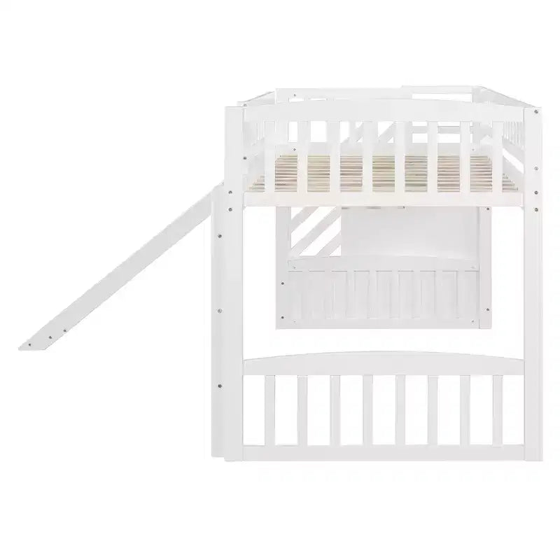 Twin Size Loft Bed with Two Drawers and Slides - ModernLuxe