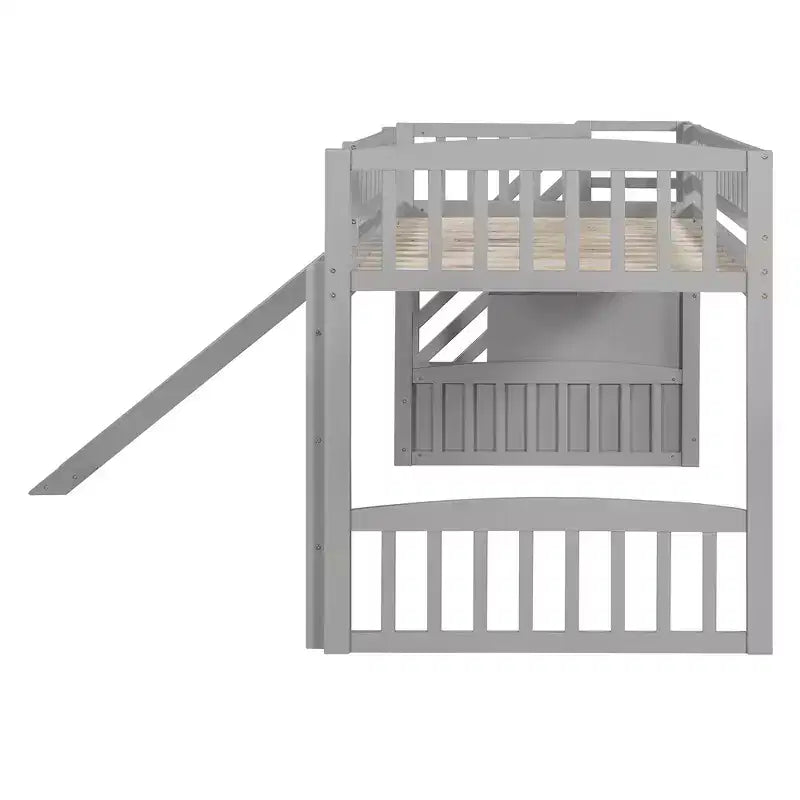 Twin Size Loft Bed with Two Drawers and Slides - ModernLuxe
