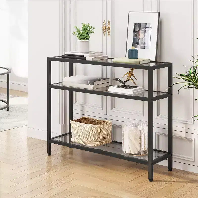 Yaheetech 3-layer Console Table Tempered Glass Porch Table