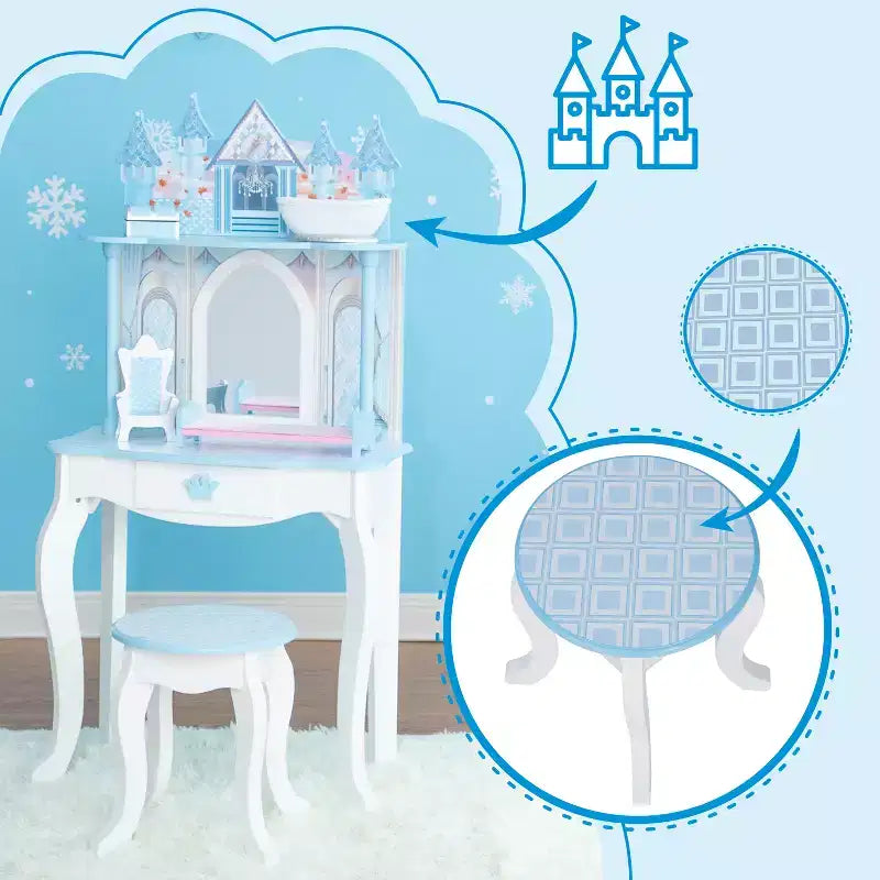 Fantasy Fields by Teamson Kids Dreamland Castle Toy Vanity Set White / Pink