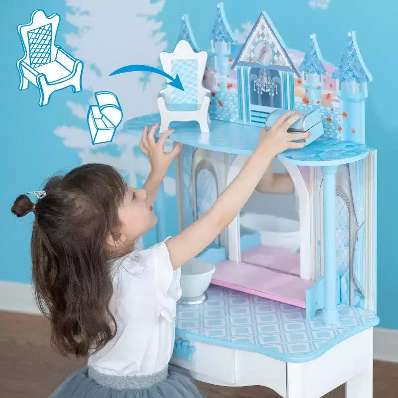 Fantasy Fields by Teamson Kids Dreamland Castle Toy Vanity Set White / Pink