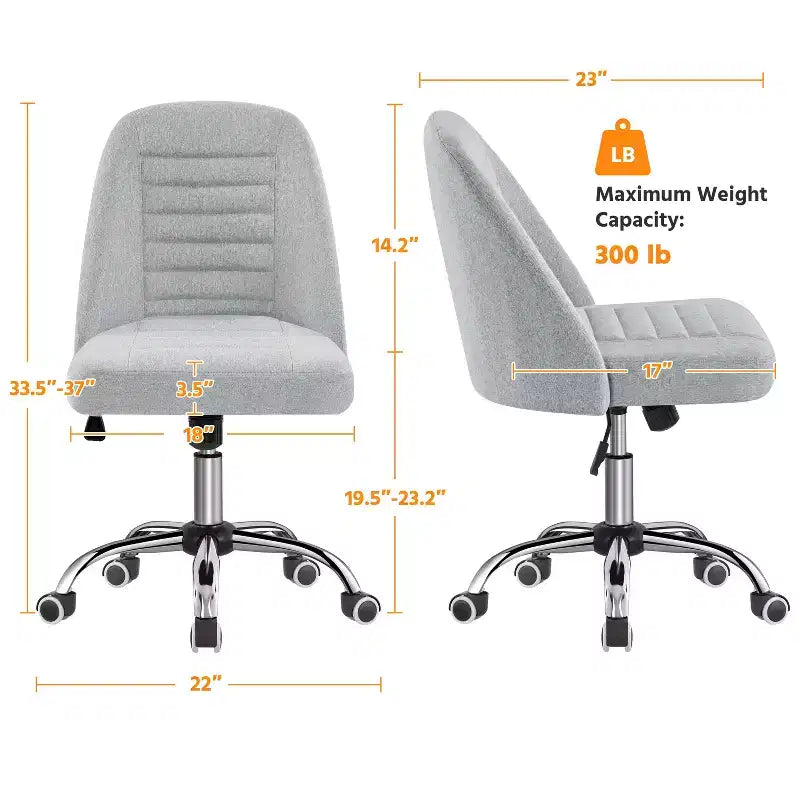 Yaheetech Faux Leather Mid Back Home Office Desk Chair with Chrome-plated Metal Base