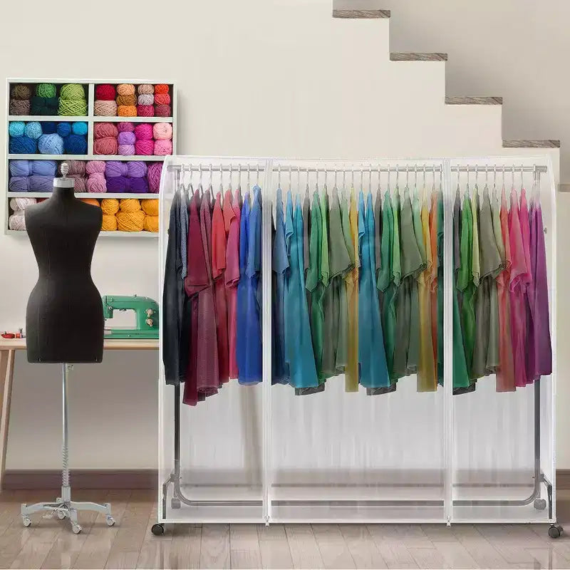 Sorbus 6 ft Clear Garment Rack Cover - Garment Coat Hanger Protector Clothing Storage for Dresses, Suits, Coats, and more