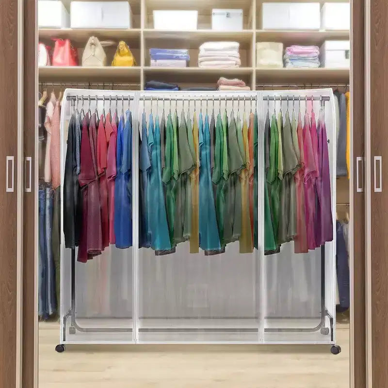 Sorbus 6 ft Clear Garment Rack Cover - Garment Coat Hanger Protector Clothing Storage for Dresses, Suits, Coats, and more