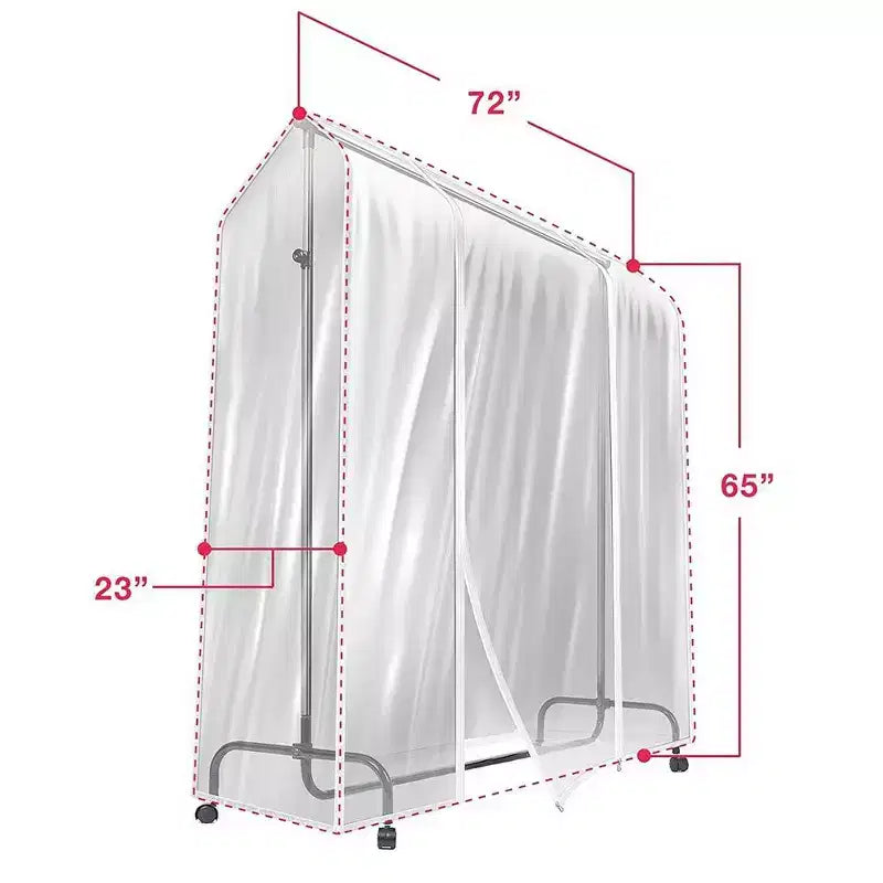 Sorbus 6 ft Clear Garment Rack Cover - Garment Coat Hanger Protector Clothing Storage for Dresses, Suits, Coats, and more
