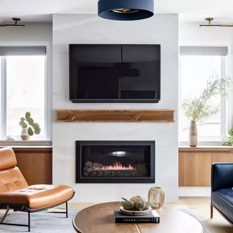 Modern Ember Cody Wood Fireplace Mantel Shelf with Top & Bottom Molding