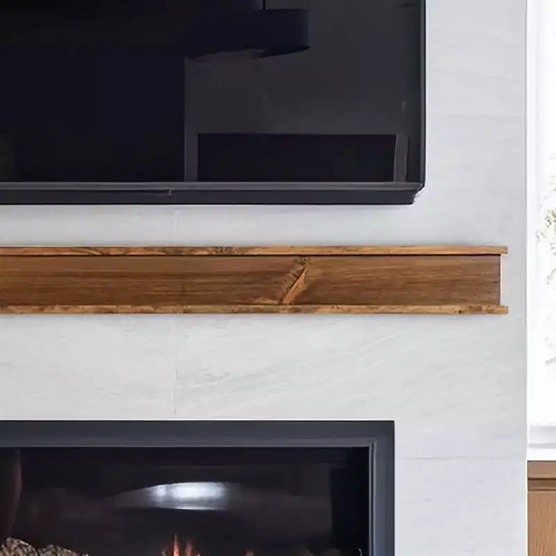 Modern Ember Cody Wood Fireplace Mantel Shelf with Top & Bottom Molding