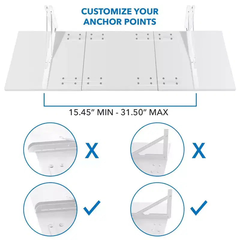 Mount-It! Heavy Duty Drop Down White Table, Wall Mounted Drop Leaf Tables, Collapsible, Folding Workbench for Home Office, Laundry Room, Garage