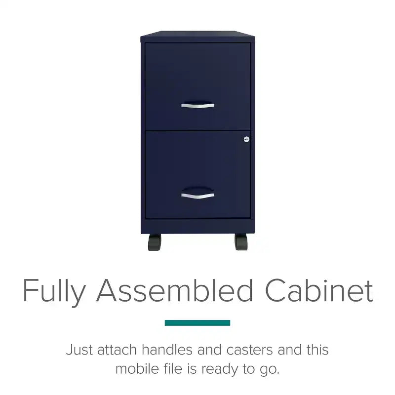 Space Solutions 18 Deep 2 Drawer Mobile Letter Width Vertical File Cabinet